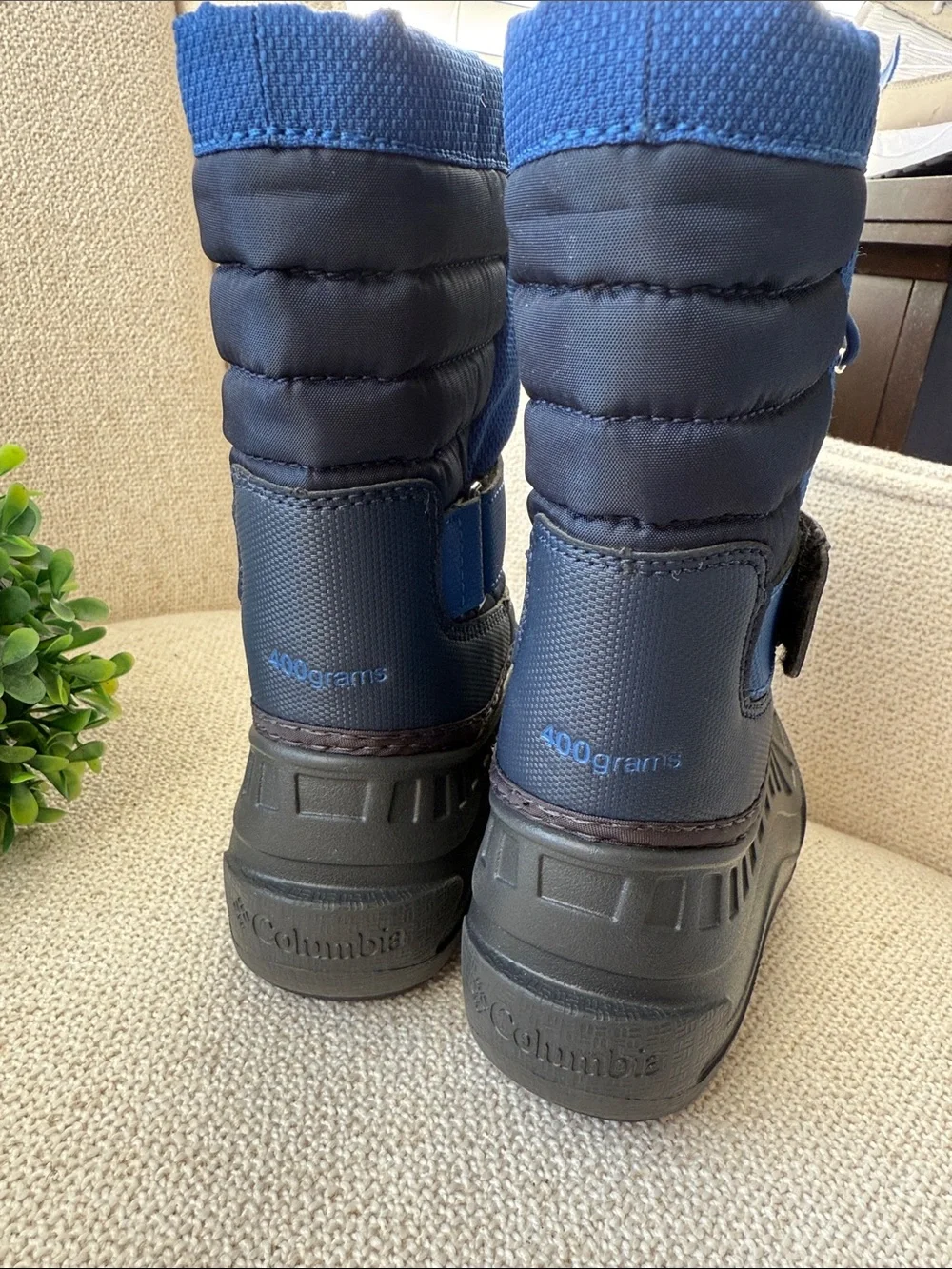 Columbia Kids Blue and Black Waterproof Snow Boots